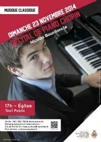Récital de piano Chopin. Le dimanche 23 novembre 2014 à Venelles. Bouches-du-Rhone.  17H00